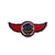 Ecusson  blason aviation air squad avec ailes rouge 5,7cm x 2,4cm
