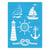 Pochoir plastique souple réutilisable 18,5 x 14,5 cm Fabrika Decoru LA MARINE 158