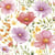 Lot de 4 serviettes en papier découpage collage 33 cm FLEUR ROSE ORANGE FL 1001