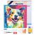 Mini Diamond Painting Broderie Diamant Figured’Art 25x25cm toile tendue sur châssis en bois - diamants ronds - Chien Abstrait Pop Art