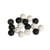 Perles en silicone Idéal attache tétine Bébé 12mm 16 pièces - Noir et Blanc