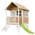 AXI Cabane enfant TOM Brun Blanc avec toboggan Citron vert - Axi House