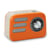 Radio Daisy vintage FM et Bluetooth avec batterie rechargeable - Orange