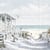 Lot de 4 serviettes en papier découpage collage 33 cm CABANE EN BORD DE MER M 202