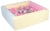 Piscine à balles carrée avec 300 balles – rose, bleu, jaune p/perle, transparent, rose clair, argent - Velinda