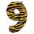 Ballon Aluminium Hélium Tigre Chiffre 9 - 86 cm