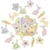100 Confettis Pâques Jaune, Rose, Lilas, Vert et Or