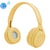Qualité Sonore Hifi Casque Bluetooth Macaron Autonomie Longue Durée Support Appels Micro SD AUX 3.5mm + SD 4Go Jaune YONIS