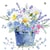 Lot de 4 serviettes en papier découpage collage 33 cm POT DE FLEURS F 210