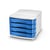 Bloc de classement rangement documents 4 tiroirs Gloss Bleu océan - CEP
