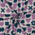 Tissu Double gaze de Coton Bio Love shapes Bleu et Parme sur fond Ecru