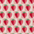 Tissu Coton enduit Mariguette fraise sur fond Rose