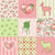 Lot de 4 serviettes en papier découpage collage 33 cm DAIM COEUR ROSE D 115