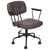 Chaise de Bureau Marron Foncé en Cuir PU Hauteur Réglable Fauteuil Pivotant pour Espace de Travail Rétro Traditionnel Home Office