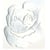 Ecusson thermocollant Rose blanc 4cmx5cm