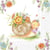 4 serviettes en papier découpage collage 33 cm ESCARGOT FLEURS F 210