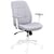 Chaise de Bureau Gris en Tissu Pivotant Réglable en Hauteur avec Accoudoirs Style Traditionnel Moderne