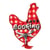 Ecusson thermocollant poule cooking 3x3.5cm