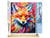 Peinture par Numéro Figured'Art - Renard Coloré Abstrait - Kit de Loisir Créatif DIY Numéro d'Art Complet - 40x50cm toile roulée + châssis en bois à monter