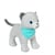 Peluche - Peluche chien Fun Kitties Sonore, gris foulard turquoise - 17 cm