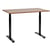 Bureau Réglable Manuellement Plateau Bois Foncé et Structure Acier Noir 120 x 72 cm Hauteur Ajustable Assis Debout Pieds Ronds Design Moderne