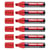 Lot de 6 marqueurs permanents - EDDING - Pointe biseau large 4-12 mm - Rouge