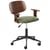 Chaise de Bureau Bois Foncé et Siège en Polyester Vert Fonction Pivotante Réglable Pieds en Métal Mobilier de Bureau Élégant