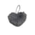 Pompon fourrure artificielle cœur 45x 65mm gris foncé
