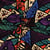 Tissu Jersey Viscose imprimé Amara motifs tribal Multicolore sur fond Noir