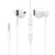 Avizar Écouteurs Filaires Jack 3.5mm Son Stéréo Télécommande Microphone Blanc