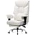 Chaise gaming ergonomique - COMHOMA - Grandes Tailles - Cuir PU blanc - Repose-pieds