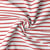 Tissu Jersey Coton rayé Rouge sur fond Blanc