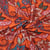 Tissu Jersey Viscose Kasmira Floral  Bohème sur fond Orange