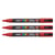 Lot de 3 marqueurs peinture pointe conique fine 0,9 - 1,3 mm - POSCA - Rouge