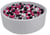 Piscine à balles pour enfant, diamètre env.125 cm, + 1200 balles noir, blanc, rose,gris - Velinda