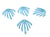 4 Breloques feuille 22*20mm Bleu