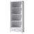 ERIK Bibliothèque bois laqué Blanc 3 tablettes et 1 tiroir L87xH205cm - Vipack