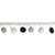 Galon de pompons, noir / blanc, 3cm, 2m