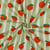 Tissu Coton enduit Poppy Oranges et rayures sur fond Vert