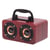 Enceinte Bluetooth Retro Bois Son Subwoofer Puissant Autonomie Longue Durée Rouge YONIS