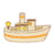 Ecusson thermocollant jouet en bois bateau 4,5cm x 3cm