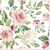 Lot de 4 serviettes en papier découpage collage 33 cm ROSE FEUILLAGE FL 122 EC