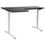 Bureau d'Angle à Gauche Noir et Blanc en Acier 160 x 59 cm Forme en L Réglable Electriquement Style Moderne