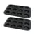 Ensemble de 2 Moules à muffins 12 empreintes 38 x 26 cm Zenker Black Metallic