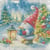 4 serviettes en papier découpage collage 33 cm GNOME SAPIN NOEL N 611
