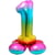Ballon Géant Rainbow Chiffre 1 avec base (81 cm)