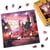 Puzzle en Bois Adulte et Enfant Figured'Art 200 pièces - Village féerique - Design Original 28,5x28,5 cm Forme Unique avec Coffret en bois Premium, Parfait pour Offrir en Cadeau