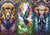 Puzzle 1000 pièces - Vitrail : Animaux - Trefl