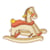 Ecusson thermocollant jouet en bois cheval 5cm x 4cm