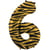Ballon Aluminium Hélium Tigre Chiffre 6 - 86 cm